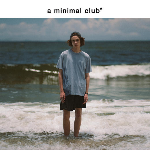 a minimal club纯棉做旧男T恤vintage宽松圆领纯色短袖夏AM55TE09 商品图0
