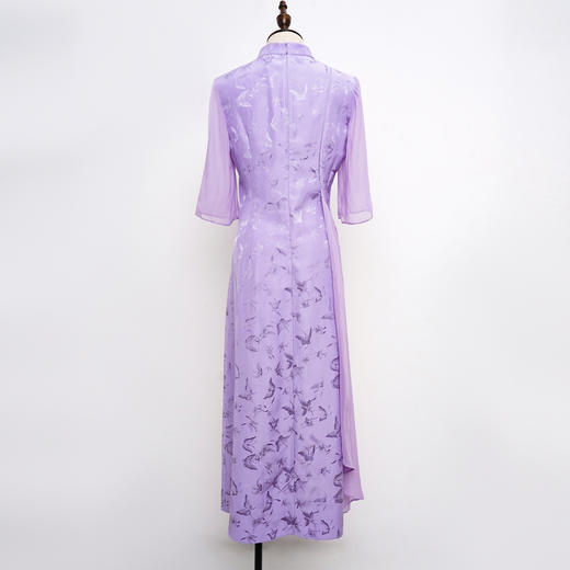 吉祥衣家新中式国风春夏新款高端气质显瘦修身女装千蝶赴卉连衣裙 商品图3