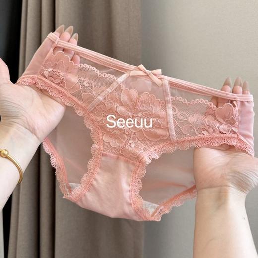 【纯欲风3条❗性感网纱舒适内裤】手感软软糯糯，上身完全零负担，会呼吸的内裤有效yi菌，超亲肤细腻完全不扎肤，女士棉裆高弹中腰舒适透气性感少女三角裤QQ 商品图4