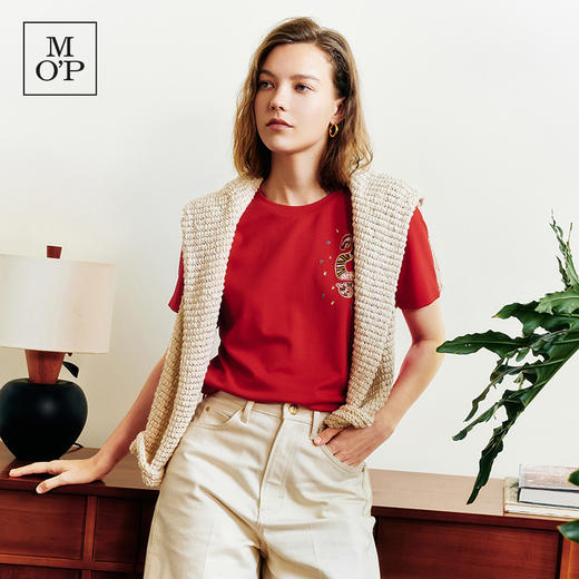 Marc O'Polo/MOP新年系列2025春季新款男女同款圆领小图案短袖T恤 商品图4