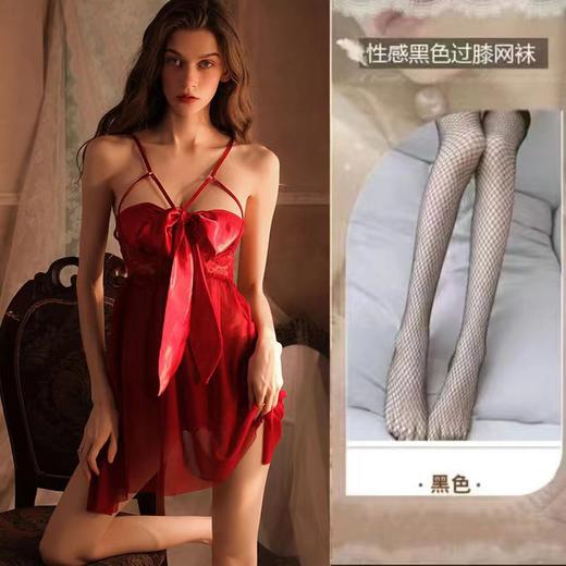 【露乳设计，开裆免脱】新款情趣内衣 性感开裆免脱睡衣 露乳大蝴蝶结睡裙 家居服用品制服女-QB 商品图10