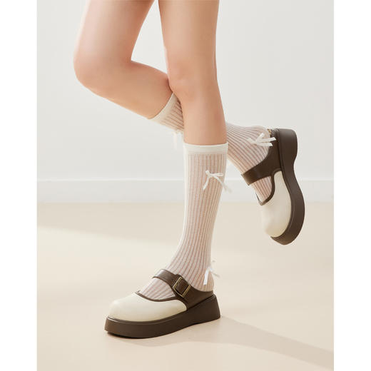 IEF/爱依服2025懒人拖夏季 复古时尚皮搭扣设计厚底增高半拖鞋309 商品图2