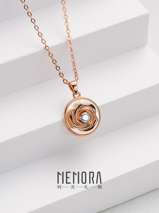 【任选3件599元】小玫好项链 S925银玫瑰花耳饰时尚ins风项链MEMORA诗普琳YNE00301、YEE00901（线上专供） 商品图3