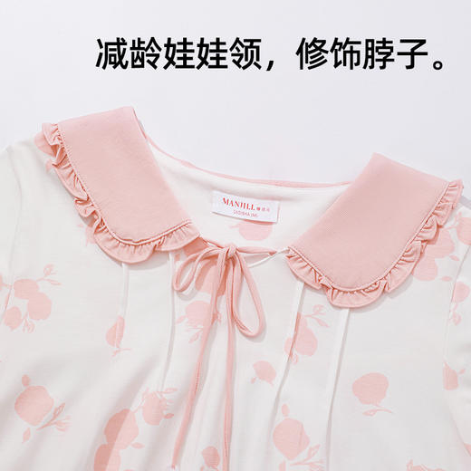 【商场同款】熳洁儿 短袖短裤套装可爱花边领套头舒爽棉女士家居服25203236 商品图4