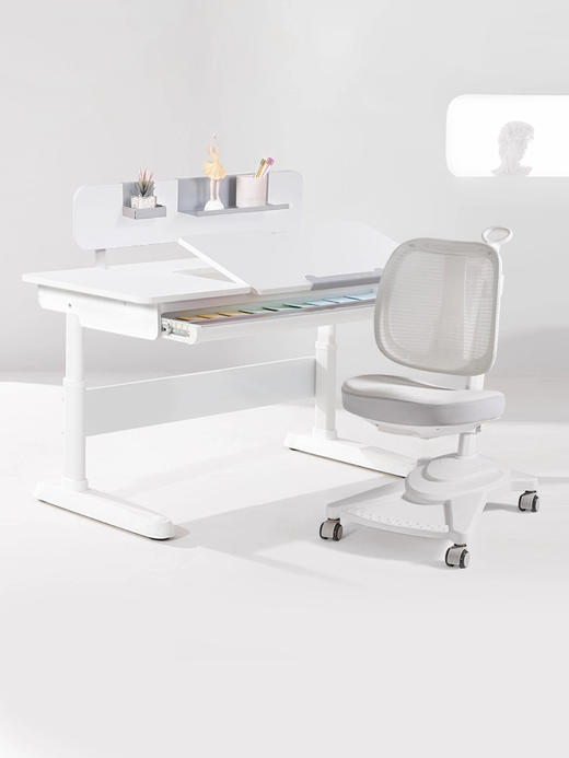 拉特丽儿童学习桌小学生书桌可升降桌子实木写字桌家用课桌椅 商品图4