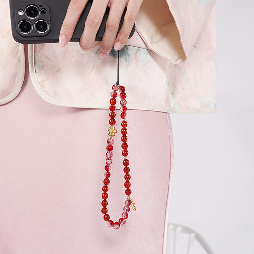 大英博物馆巴斯特系列鸿运烟花红玛瑙手机链 商品图3