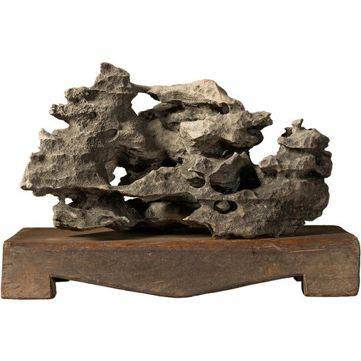 清	太湖石文房赏石（红木座） 商品图5