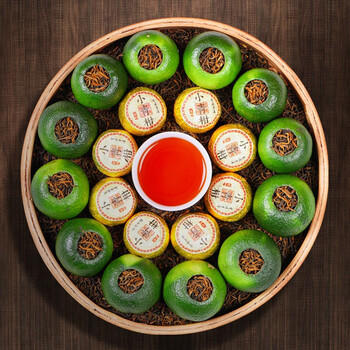 福茗源小青柑普洱茶 生晒新会普洱熟茶茶叶礼盒送长辈160g带茶具伴手礼 /水饮冲调 /茗茶 /普洱 商品图4