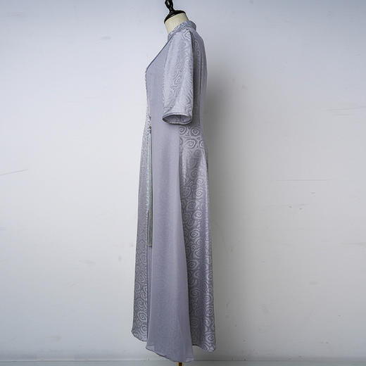 吉祥衣家新中式国风夏新款裙子气质显瘦修身女装云水之涯连衣裙 商品图4