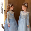 Littletime女童连衣裙2025秋冬新款儿童冰雪羽毛爱莎披肩公主裙 商品缩略图2