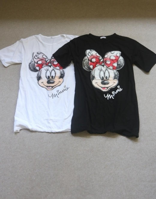 简单粗暴的 哈！女段 韩品订单 米妮 落肩大廓 长款H型 短袖Tee 2色入 商品图0