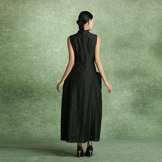 吉祥衣家如朱丝弦连衣裙中国风新中式复古春夏款无袖气质女装裙子 商品图3