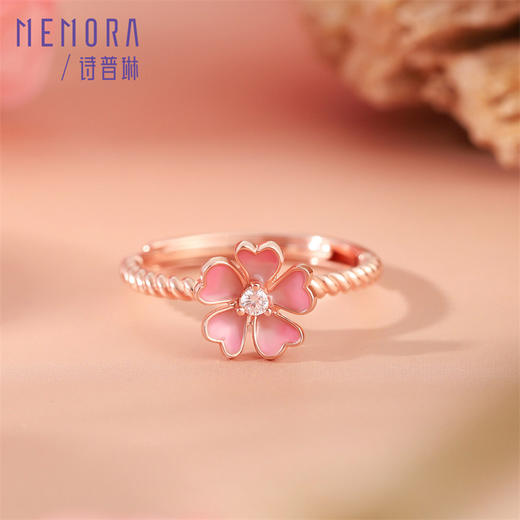 【任选3件599元】蜜粉桃花 S925银花朵项链耳饰戒指淑女风项链MEMORA诗普琳YNE01001、YEE02801、YRE00901（线上专供） 商品图4