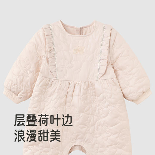 【商场同款】英氏婴儿衣服秋冬女宝连身衣夹棉保暖女童衣服防风 商品图2