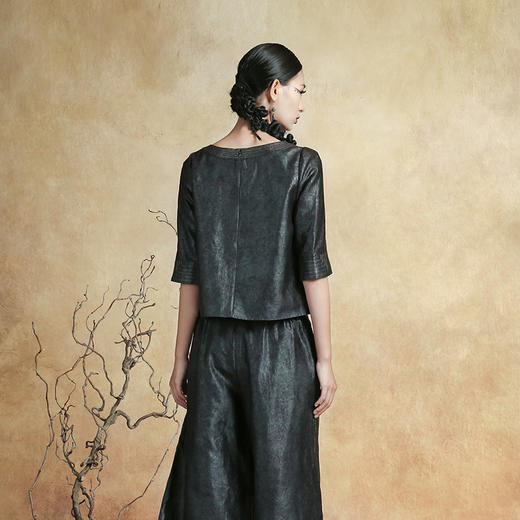 吉祥衣家新中式国风桑蚕丝裙子气质修身女装青铜器套装 商品图3