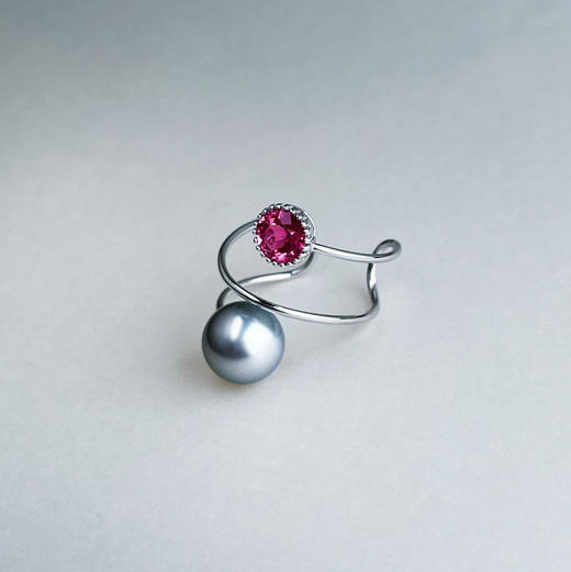 BY EVITA系列 18K镶碧玺和大溪地珍珠 戒指 商品图0