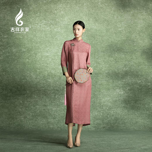 吉祥衣家新中式国风新款裙子气质修身显瘦女装四柿如意连衣裙女夏 商品图0