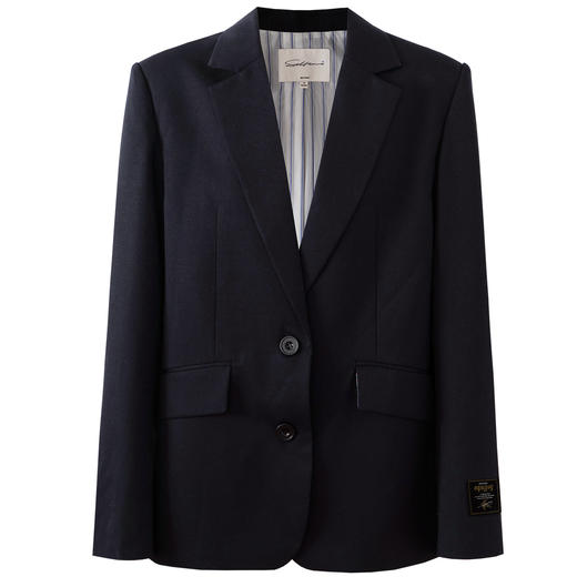 [宋佳同款]SELFWHO羊毛混纺西装外套女2025秋季新款廓形西服上衣 商品图4