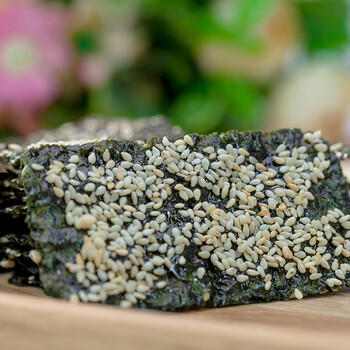 波力海苔脆片儿童休闲零食即食紫菜芝麻夹心脆罐装144克（约72包） /休闲食品 /海味零食 /海苔 商品图4