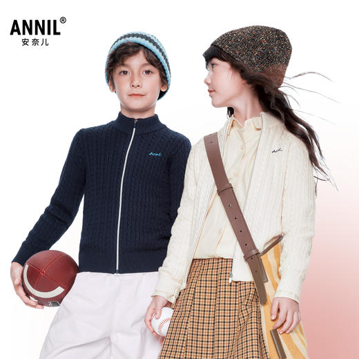 【实体店同款】男女童立领长袖开衫秋季新款安奈儿童装AM534082 商品图1