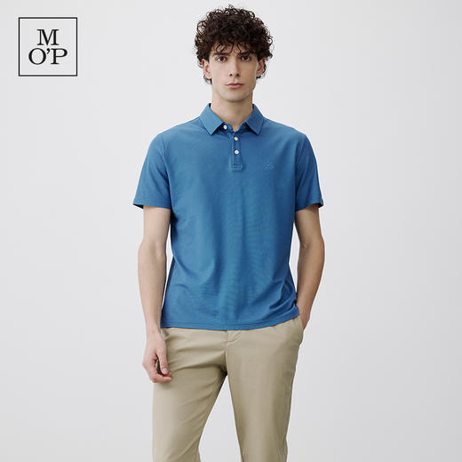 Marc O'Polo/MOP 夏季新款桑蚕丝混纺轻奢吸湿短袖Polo衫男上衣 商品图0