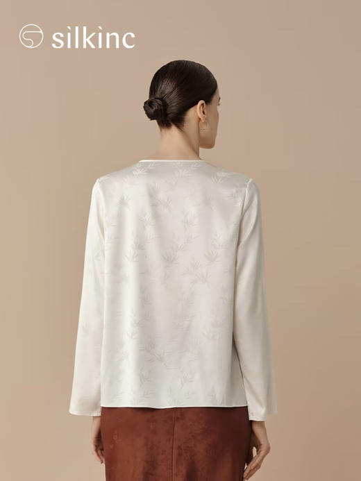 丝所｜24W035 新中式真丝提花上衣［ 白A ] 商品图3