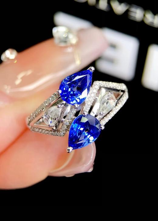 2.15ct刻面蓝宝石戒指 商品图3