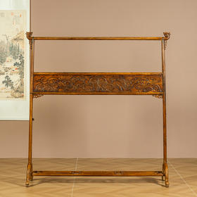 清早期	黄花梨螭龙纹中牌子衣架