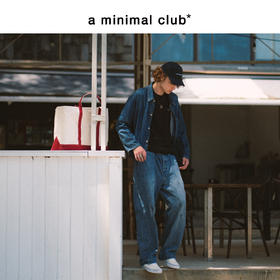 a minimal club水洗复古做旧牛仔裤男直筒宽松泼墨春秋AM55DT05