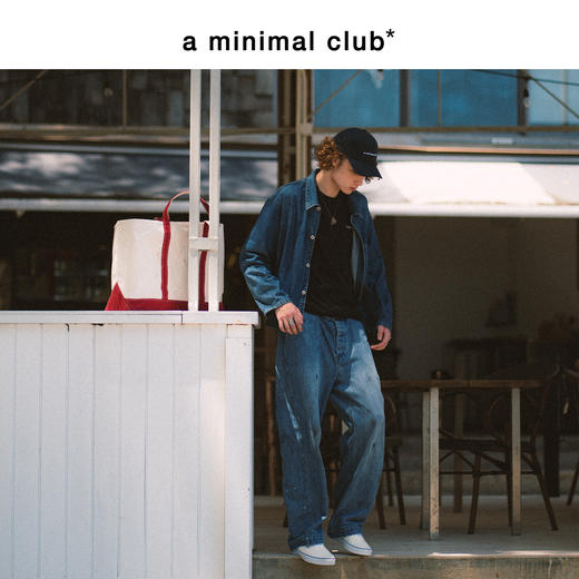 a minimal club水洗复古做旧牛仔裤男直筒宽松泼墨春秋AM55DT05 商品图0