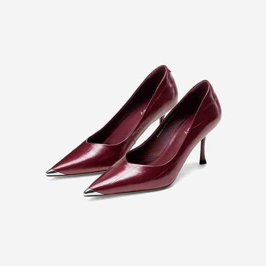 Westory2025年秋季高跟尖头包铁头单鞋通勤宴会浅口单鞋W25CE75931 商品图8