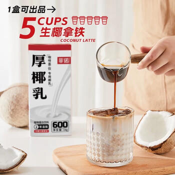菲诺 厚椰乳 DIY调饮椰汁椰乳咖啡伴侣茶饮门店同款 植物乳 大盒 1kg  /水饮冲调 /饮料 /植物蛋白饮料 商品图5