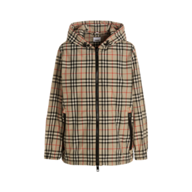 【二】BURBERRY 巴宝莉 女士棉质经典格纹连帽外套 格子 8059490 A7028