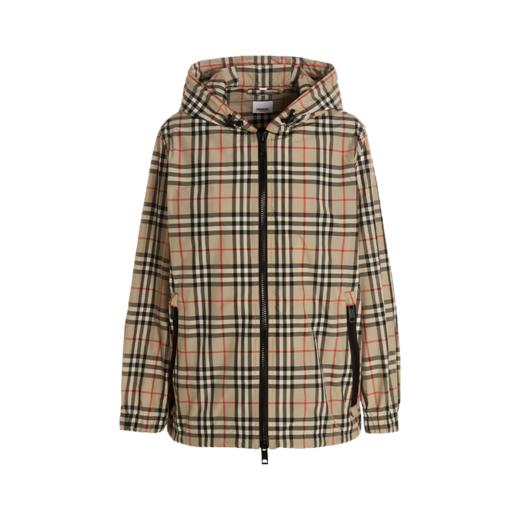 【二】BURBERRY 巴宝莉 女士棉质经典格纹连帽外套 格子 8059490 A7028 商品图0