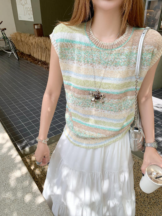 【129元任选2件】现货！宽松休闲风渐变条纹T 商品图13