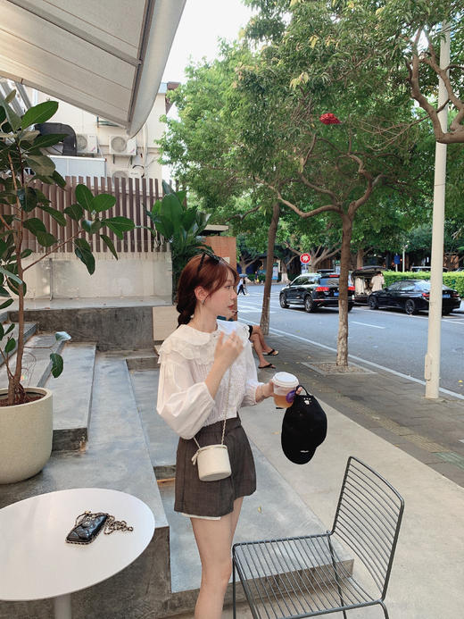 灰格裙裤~ 搭配衬衫很通勤哦 金蘑菇菇【秀场限定 miu套】 商品图2