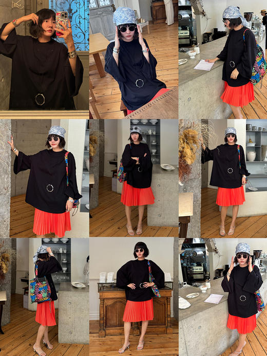 HIDEMI 极简灵动飘逸百褶短裙可再生纤维松紧腰设计感半身裙 商品图5