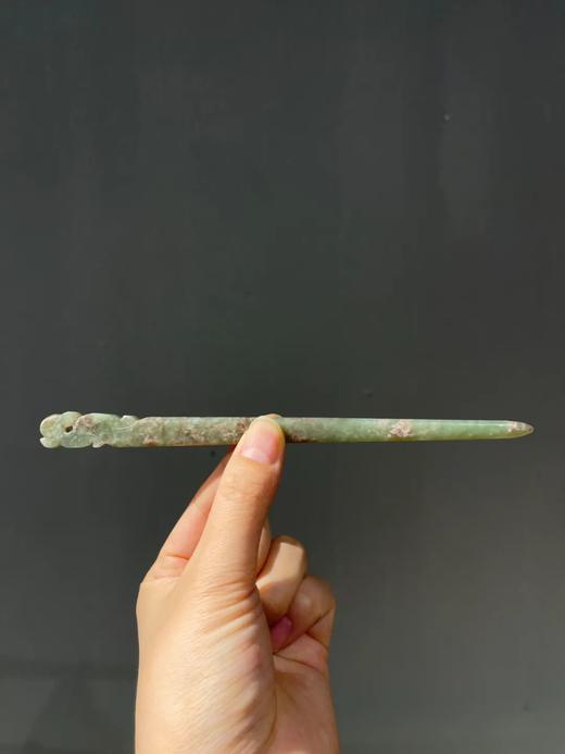 和田青白玉凤鸟钮发簪，顺丰包邮 商品图1