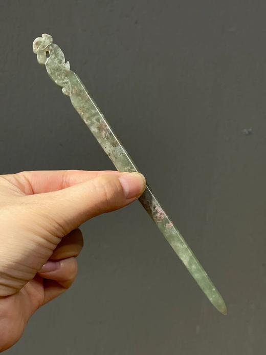 和田青白玉凤鸟钮发簪，顺丰包邮 商品图6