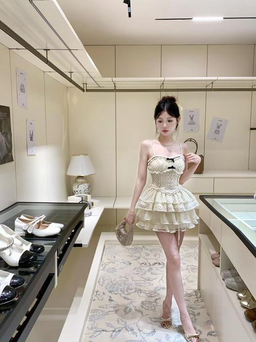 缪缪  24ss 新款蝴蝶结钻面露趾高跟拖鞋（DBG） 商品图2