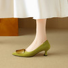 【预售5天】法式不累脚小高跟鞋秋季新款羊皮尖头浅口大码一脚蹬细跟女鞋DB&M6385 商品缩略图2