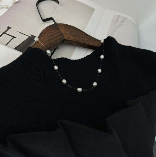 露思同款 进口透明线 jiguang 无核淡水珍珠 细腻 松弛感+高级感拉满 纯银磁吸扣 佩戴感超棒 商品图3