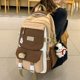 书包女校园风日系女生初中高中生大容量双肩包韩版大学生撞色背包