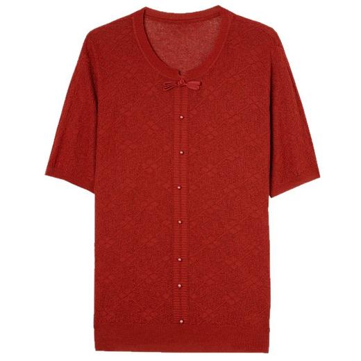 CC43-1250-138短袖t恤夏季V领宽松显瘦冰丝针织衫2025年新款T洋气上衣薄款女装 商品图4