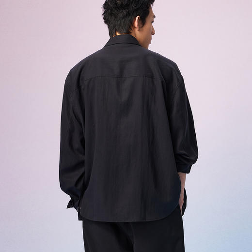 NPC潮牌【莱赛尔】亚麻混纺宽松落肩衬衫男立体剪裁秋季新NP57SH19 商品图3