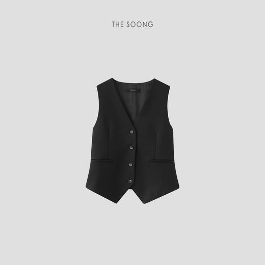 THESOONG|"英伦腔调"羊毛软糯细腻线条感V领马甲外套HWMJ7469 商品图4