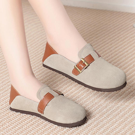 SYH98525秋季新款新国风女单皮鞋低跟休闲鞋乐福鞋SYH985加大码43 商品图2