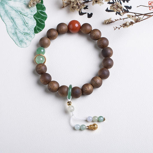 xy0507沉香+南红非洲翠好运纳福手串 商品图0