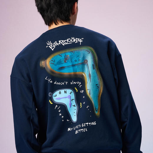 NPC潮牌棉混纺印花圆领长袖卫衣男宽松秋季上新NP57ST46 商品图2