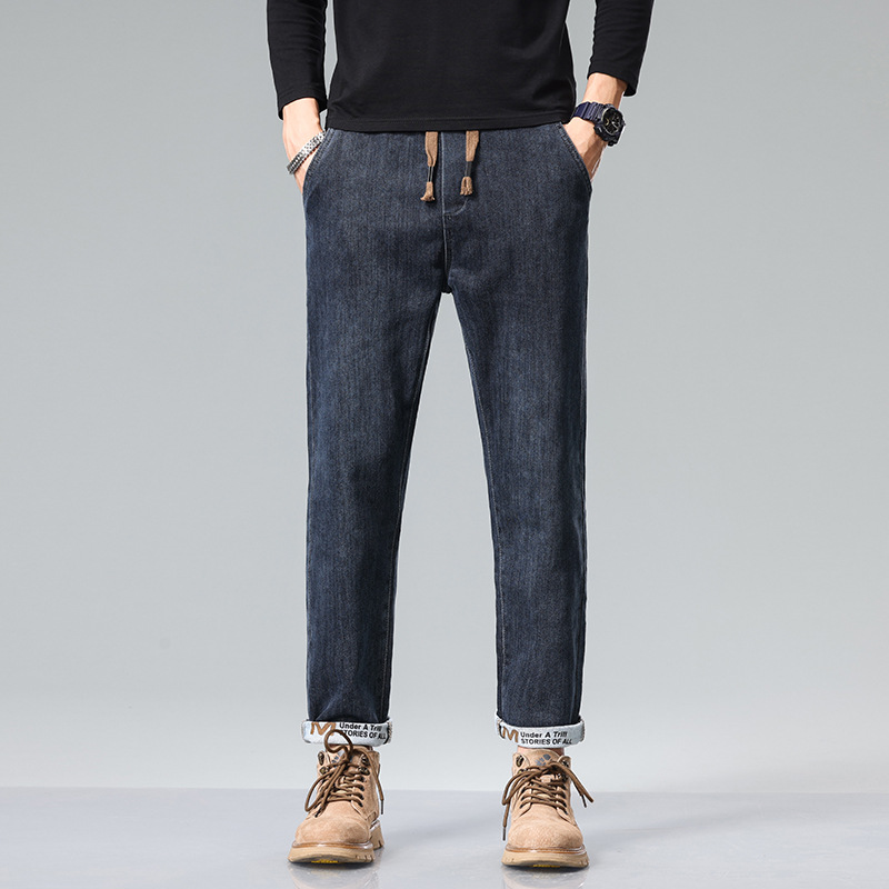 秋款上新！【直筒设计修饰身形，洋气宽松穿着舒适！】春秋新款 时尚青年男士休闲直筒牛仔裤 洋气百搭宽松长裤 棉男装-QB